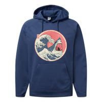 Great Wave Great White Shark Traditional Painting Performance Fleece Hoodie