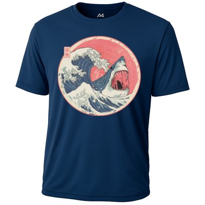 Great Wave Great White Shark Traditional Painting Performance Shirt