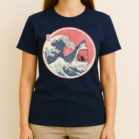 Great Wave Great White Shark Traditional Painting T-Shirt