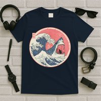 Great Wave Great White Shark Traditional Painting T-Shirt