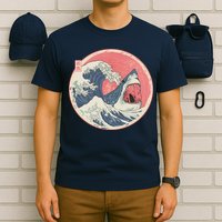 Great Wave Great White Shark Traditional Painting T-Shirt