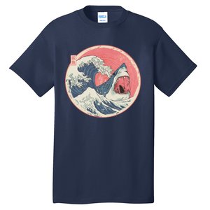 Great Wave Great White Shark Traditional Painting Tall T-Shirt