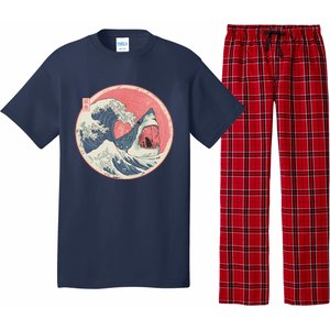 Great Wave Great White Shark Traditional Painting Pajama Set