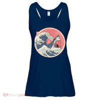 Great Wave Great White Shark Traditional Painting Ladies Essential Flowy Tank