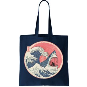 Great Wave Great White Shark Traditional Painting Tote Bag