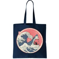 Great Wave Great White Shark Traditional Painting Tote Bag