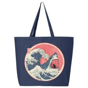 Great Wave Great White Shark Traditional Painting 25L Jumbo Tote