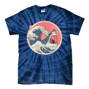 Great Wave Great White Shark Traditional Painting Tie-Dye T-Shirt