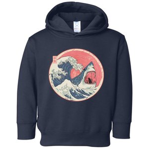 Great Wave Great White Shark Traditional Painting Toddler Hoodie