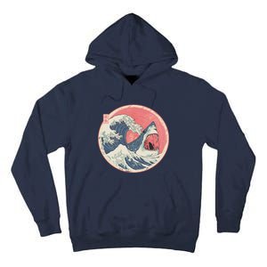 Great Wave Great White Shark Traditional Painting Tall Hoodie