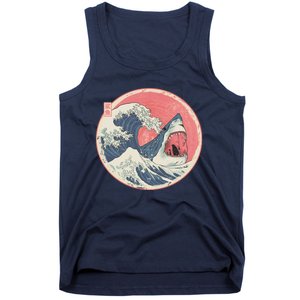 Great Wave Great White Shark Traditional Painting Tank Top