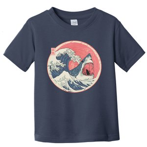 Great Wave Great White Shark Traditional Painting Toddler T-Shirt