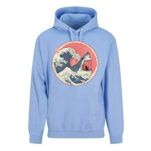 Great Wave Great White Shark Traditional Painting Unisex Surf Hoodie