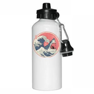 Great Wave Great White Shark Traditional Painting Aluminum Water Bottle