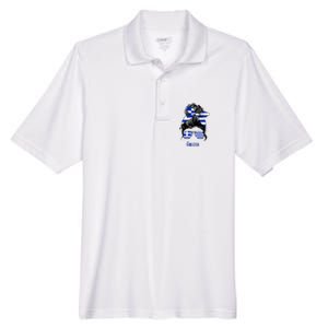 Greek Woman Greece Girl Flag Men's Origin Performance Pique Polo