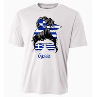 Greek Woman Greece Girl Flag Cooling Performance Crew T-Shirt