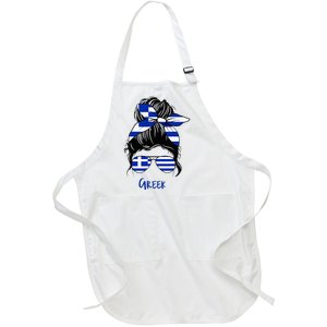 Greek Woman Greece Girl Flag Full-Length Apron With Pockets