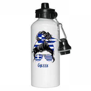 Greek Woman Greece Girl Flag Aluminum Water Bottle