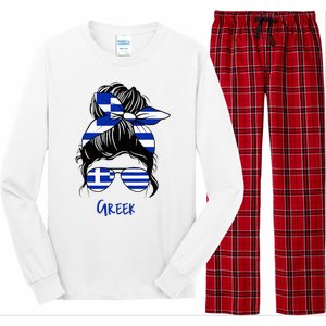 Greek Woman Greece Girl Flag Long Sleeve Pajama Set