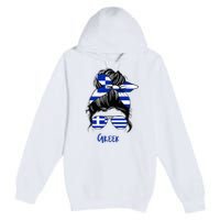 Greek Woman Greece Girl Flag Premium Pullover Hoodie