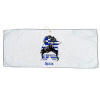 Greek Woman Greece Girl Flag Large Microfiber Waffle Golf Towel