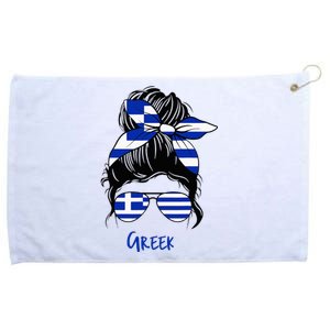 Greek Woman Greece Girl Flag Grommeted Golf Towel