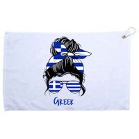 Greek Woman Greece Girl Flag Grommeted Golf Towel