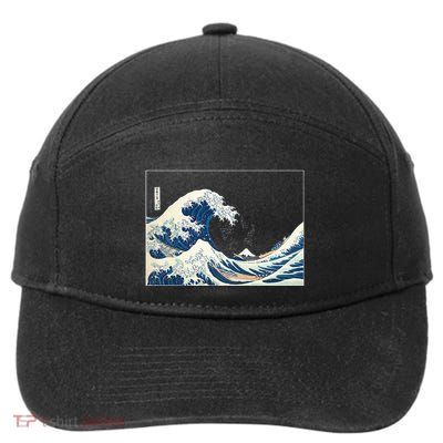 Great Wave  Great Wave Off Kanagawa Japanese Art 7-Panel Snapback Hat