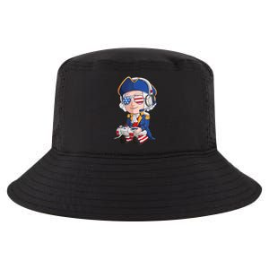 George Washington Gamer Fourth Of July USA Flag Boy Cool Comfort Performance Bucket Hat