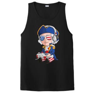 George Washington Gamer Fourth Of July USA Flag Boy PosiCharge Competitor Tank