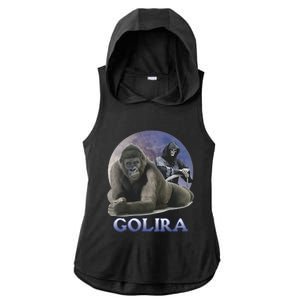 Golira Weird Gorilla Ladies PosiCharge Tri-Blend Wicking Draft Hoodie Tank