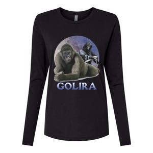 Golira Weird Gorilla Womens Cotton Relaxed Long Sleeve T-Shirt