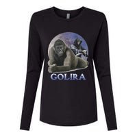 Golira Weird Gorilla Womens Cotton Relaxed Long Sleeve T-Shirt