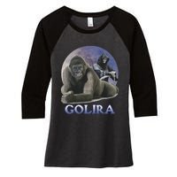 Golira Weird Gorilla Women's Tri-Blend 3/4-Sleeve Raglan Shirt