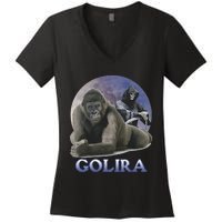 Golira Weird Gorilla Women's V-Neck T-Shirt