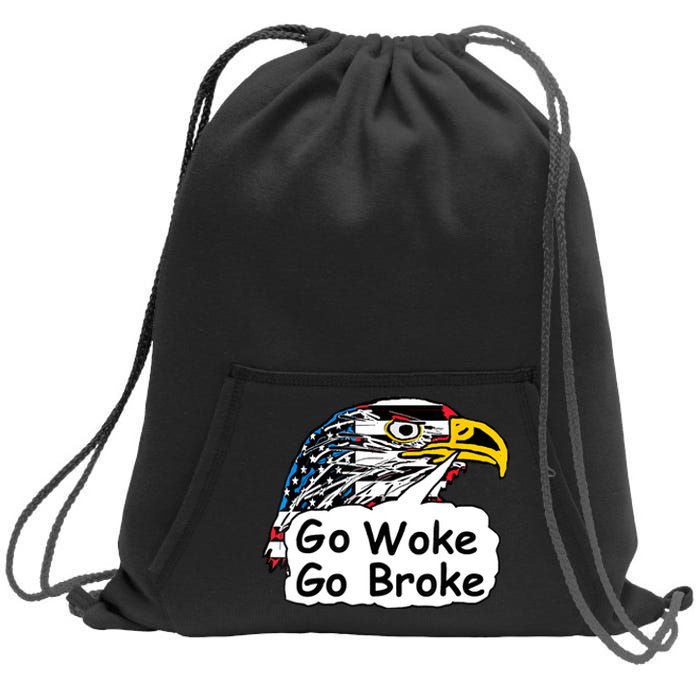 Go Woke Go Broke Sweatshirt Cinch Pack Bag