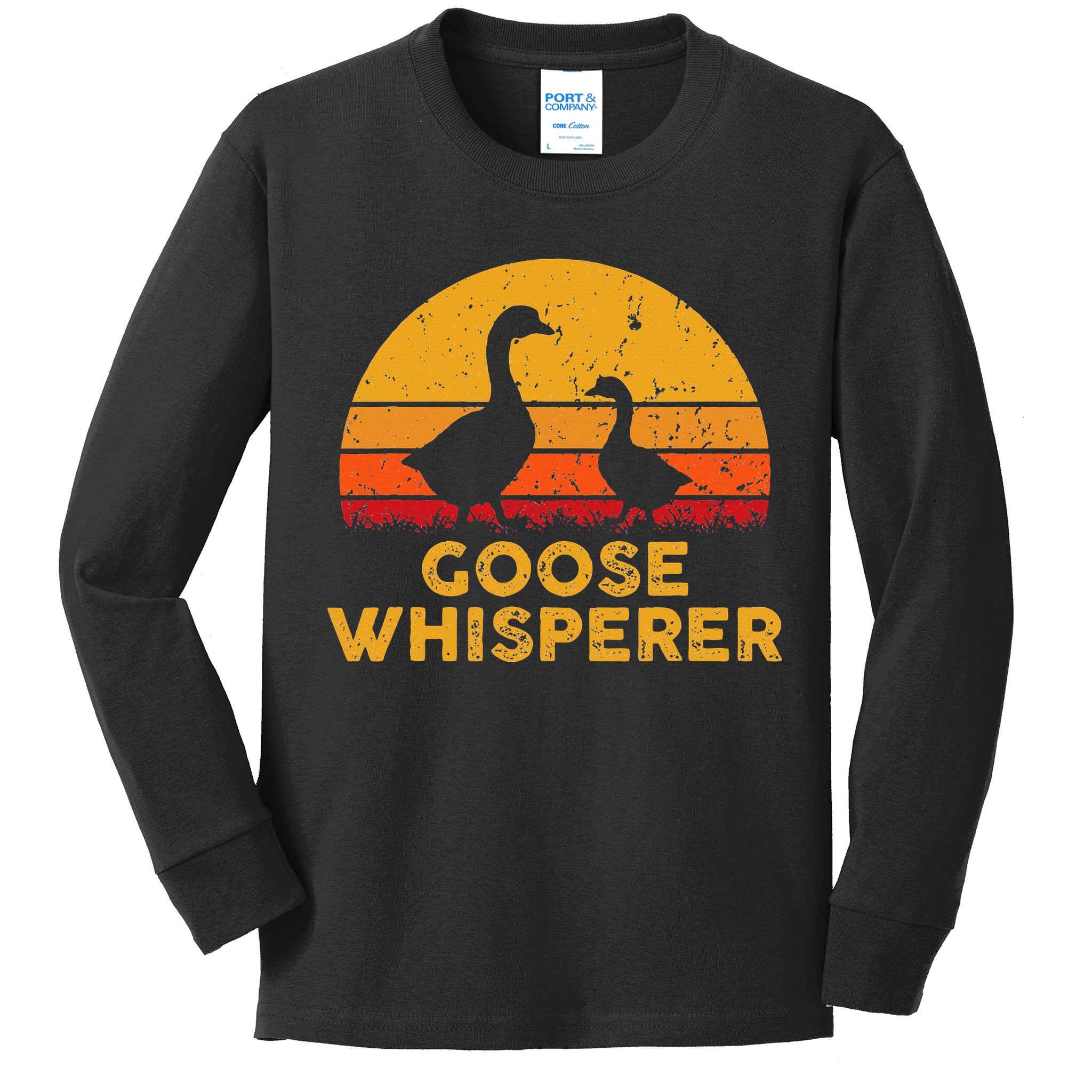 Goose Whisperer Geese Bird Hunter Breeders Poultry Farmers Kids Long Sleeve Shirt