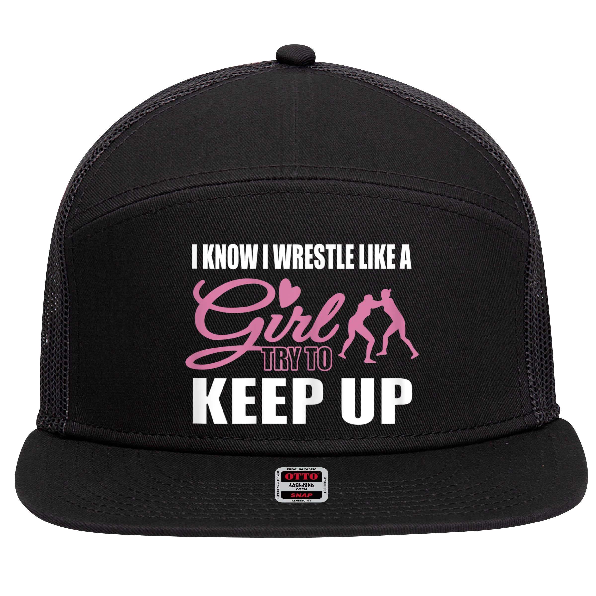Girls Wrestling 7 Panel Mesh Trucker Snapback Hat