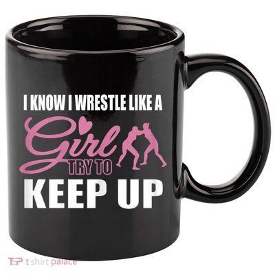 Girls Wrestling 11oz C Handle Ceramic Mug