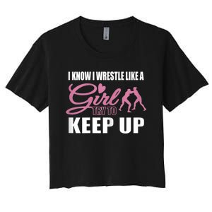 Girls Wrestling Women's Crop Top Tee