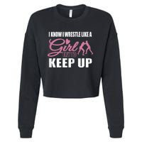 Girls Wrestling Cropped Pullover Crew