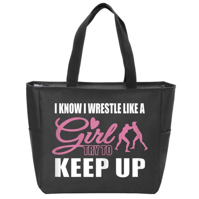 Girls Wrestling Zip Tote Bag