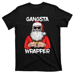 Gangsta Wrapper Gangster Funny Santa Christmas Pajama Xmas T-Shirt