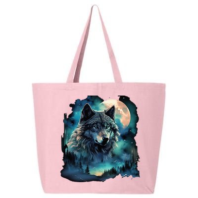Grey Wolf Hunting Grounds Icy Moon Forest Galaxy 25L Jumbo Tote