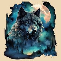 Grey Wolf Hunting Grounds Icy Moon Forest Galaxy Zip Tote Bag