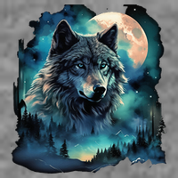 Grey Wolf Hunting Grounds Icy Moon Forest Galaxy Toddler Sweatshirt