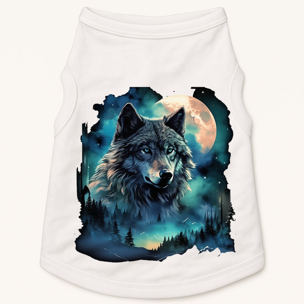 Grey Wolf Hunting Grounds Icy Moon Forest Galaxy Doggie Tank