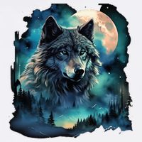 Grey Wolf Hunting Grounds Icy Moon Forest Galaxy Cooling Performance Crew T-Shirt