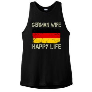 Ger Wife Happy Life Gery Flag Funny Husband Funny Gift Ladies PosiCharge Tri-Blend Wicking Tank