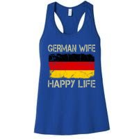 Ger Wife Happy Life Gery Flag Funny Husband Funny Gift Women's Racerback Tank